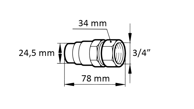 ĀTRĀ SAVIENOJUMS EKSKAVATORAM FFH VĪRIETIS 3/4 38MM