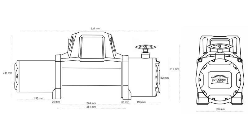 12 V ELEKTRISK VINCH DWM 12000 HD - 5443 kg