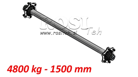 ASSE DEL RIMORCHIO 4800 kg SENZA FRENI (1500 mm)
