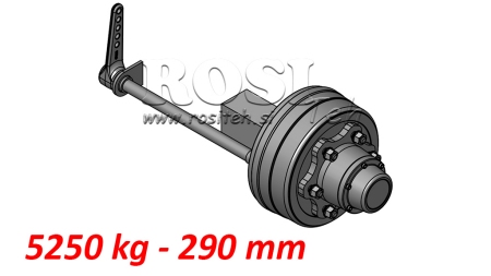ASSE SEMI-ASSIALE CON FRENI 5.250 KG L.290 MM
