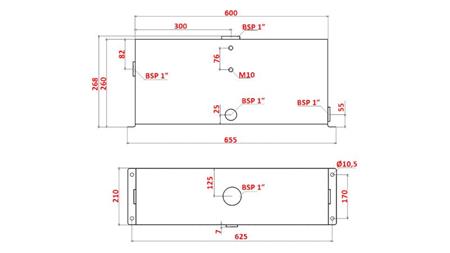 METALLRESERVOAR 25 LITER KUBE 260x210x600mm