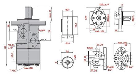 HIDRAULISKAIS MOTORS MP 100