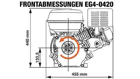 benzīna dzinējs EG4-420cc-9.6kW-13.1HP-3,600 RPM-H-KW25x88.5-roku palaišana