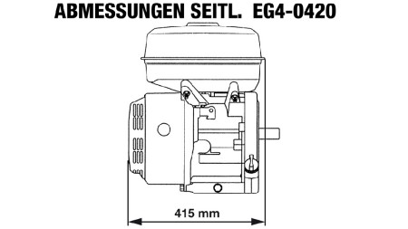 benzīna dzinējs EG4-420cc-9.6kW-13.1HP-3,600 RPM-H-KW25x88.5-roku palaišana