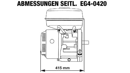 benzinový motor EG4-420cc-9.6kW-13.1HP-3,600 RPM-E-KW25x88.5-elektrický start
