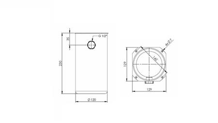 METALLRESERVOAR RULL PP 2 LITER - dimensjoner