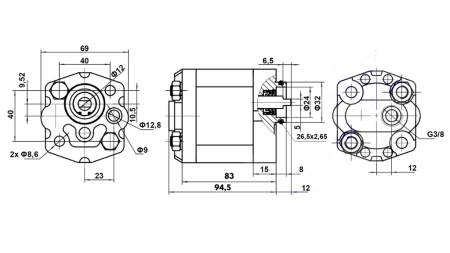 HIDRAULISKĀ SŪKNE 10C4.8X302 4.8 CC LABĀ
