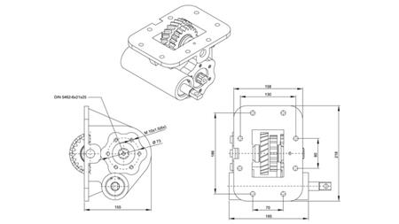 DIMENSIJAS HIDRAULISKAI PUMPIS - ISUZU MOZ 06 MEHĀNISKAIS