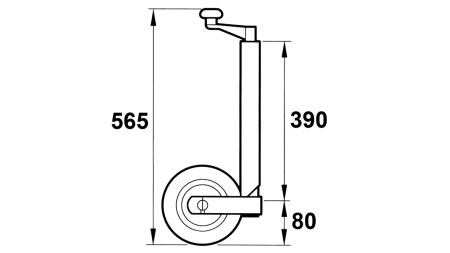 VĪTŅOTAIS ATBALSTA KĀJA AR RITEŅIEM PAKĀPĒM 190MM 75KG
