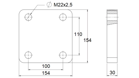 MONTĀŽAS FLANGE GRIEŽAMAM PAVADĪTĀJAM Āķim FI50 KORPUSĀ