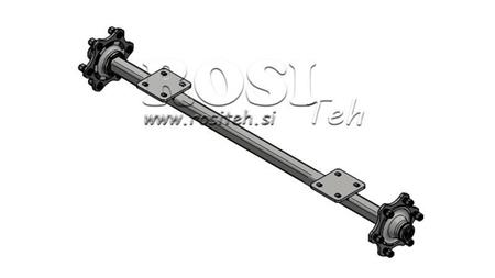 AKSEL FOR HENGER 1800 kg UTEN BREMSE (1460 mm) med monteringsplate