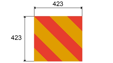 ALU OPOZORILNA TABLA ZA VOZILA IN PRIKLJUČKE dim.423x423mm