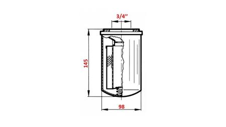 Ievietojums SUCTION FILTRAM 3/4 - 90u ĪSS