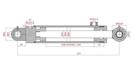 HYDRAULISK STYRESYLINDER FIAT-NEW HOLLAND OEM-4997919, 4998944, 4998945, 5110840, 5125262