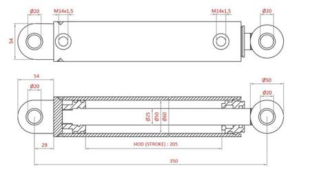 HYDRAULICKÝ ŘÍDÍCÍ CYLINDR FIAT-NEW HOLLAND OEM-5189895