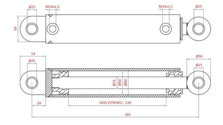 HYDRAULISK STYRINGSSYLINDER FIAT-NEW HOLLAND OEM-5198883
