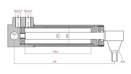 HIDROKABU STŪRES CILINDRS MASSEY FERGUSON OEM-3401553M92, 3774728M91