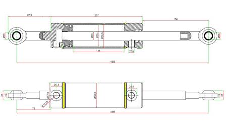 HIDRAULISKAIS STŪRES CILINDRS JOHN DEERE OEM-AM108777