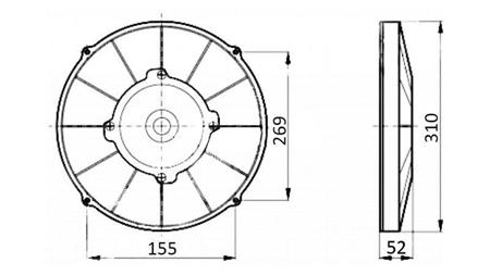 VENTILATOR AKSIALNI 280mm VLEČNI 12V