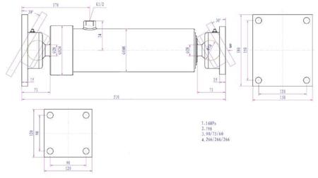TELESKOPISKAIS CILINDRS 3 PAKĀPES  805MM K3B-7T