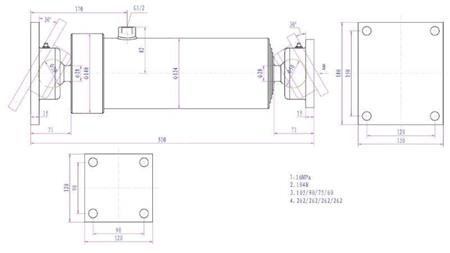 TELESKOPISKAIS CILINDRS 4 PAKĀPES  1050MM K4B-10T