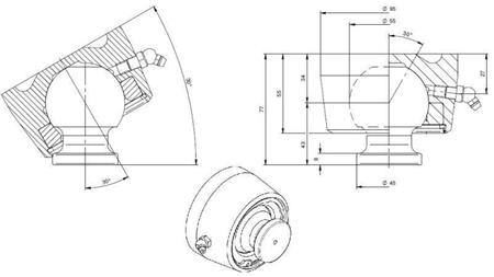 KULE FOR TELESCOPISK SYLINDER FI 55 maks. 15 Tonn