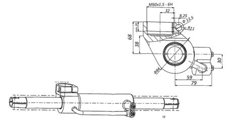 HIDRAULISKAIS STŪRES CILINDRS MASSEY FERGUSON OEM-6202491M91