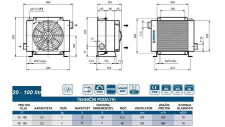 Eļļas dzesētājs DC 12V HY01802 20-100 LIT