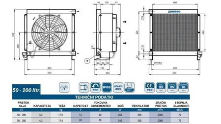 OLJEKJØLER DC 12V HY05702 50-200 LIT