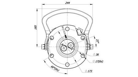 HYDRAULISK ROTATOR 6000/3000 KG MED FLENS