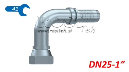 HIDRAULISKĀ SAVIENOJUMS BSP SIEVIETES ELBOW 90° DN25-1