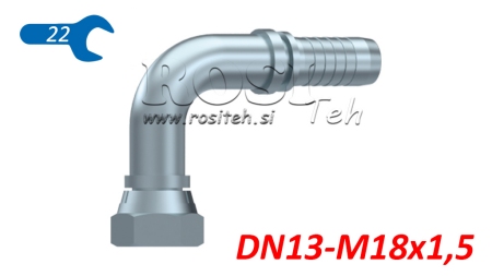 HIDRAULISKAIS BSP SIEVIETES ELBOW 90° DN13-M18X1,5