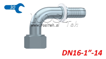 ANSCHLÜSSE DKORFS WIBLICH KNIE 90°DN16-1-14