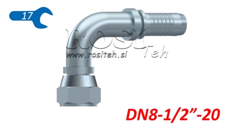 HIDRAULISKĀ SAVIENOJUMS DKJ JIC74° SIEVIŠĶA ELBOW 90° DN8-1/2-20
