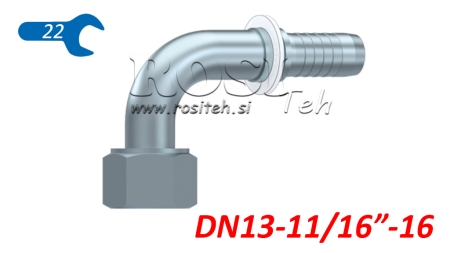 ANSCHLÜSSE DKORFS WIBLICH KNIE 90°DN13-11/16-16
