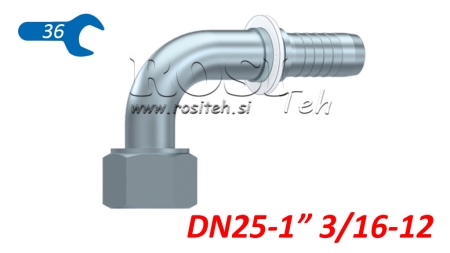 ANSCHLÜSSE DKORFS WIBLICH KNIE 90°DN25-13/16-12