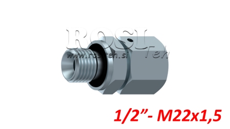 HIDRAULISKAIS DVOVIJAČNIK UVOJNI VIJAČNI SPOJ AOVR ED BSP1/2 - M22X1,5