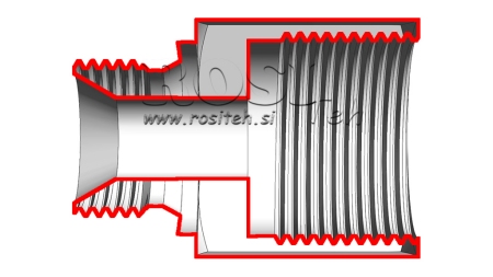 HIDRAULISKAIS ADAPTERIS VĪRIETE-SIEVIETE 1/4-3/8