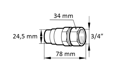 ĀTRĀ SAVIENOJUMS EKSKAVATORAM FFH VĪRIETIS 3/4 38MM
