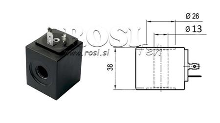 ELEKTROMAGNĒTISKĀ SPOLI 12V DC - fi 13mm-38mm IP65