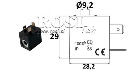 ELEKTROMAGNĒTISKĀ SPOLI 12VDC VALVEI - fi 19.2mm-29mm 3W