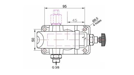 ROKU PUMPĒ 25CC -SD- VIENPUSĒJA - dimensijas