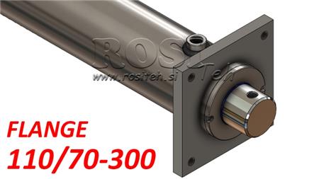 HYDRAULISK SYLINDER MED MONTERINGSPLATE 110/70-300