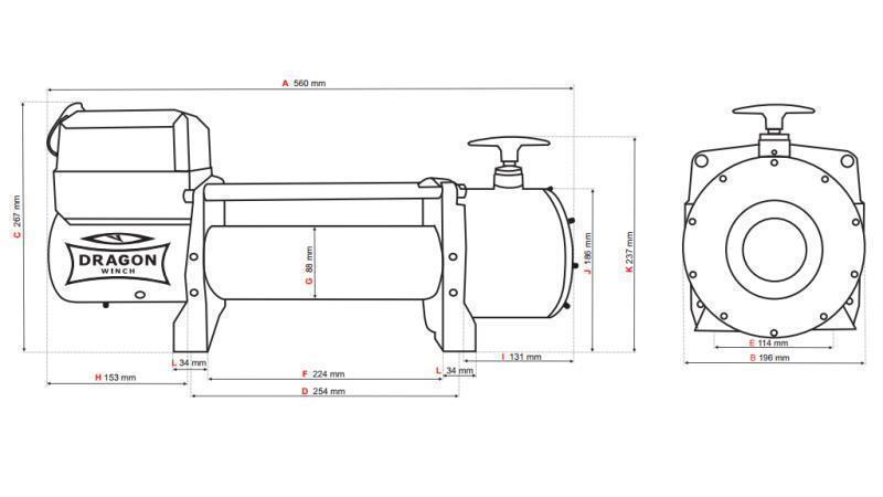 12 V ELEKTRISKĀ WINCH DWT 15000 HD - 6803 kg