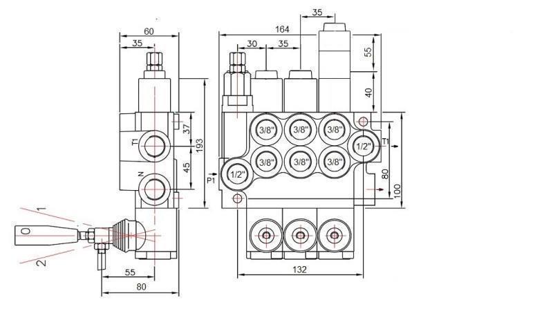 HYDRAULISK VENTIL 3xP40 FLYTENDE