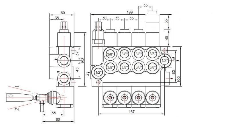 HYDRAULISK VENTIL 4xP40 FLYTENDE