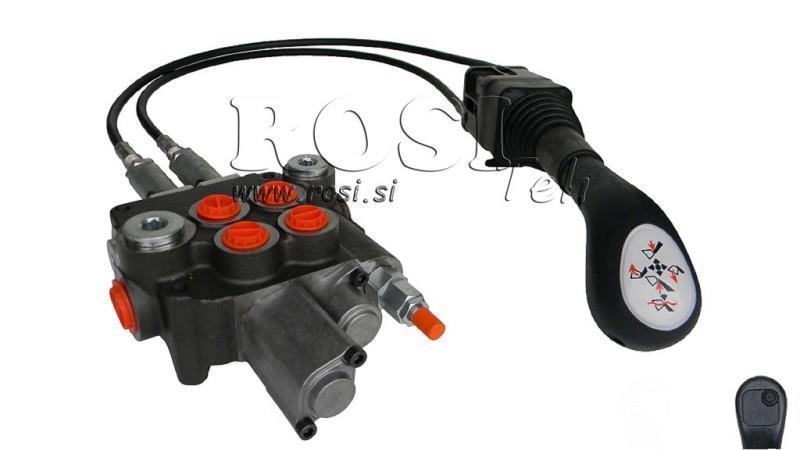 JOYSTICK 1x POGU AR KABELI 3 m UN HIDRAULISKAIS VĀRSTS 2xP80 litri. PELDOŠS